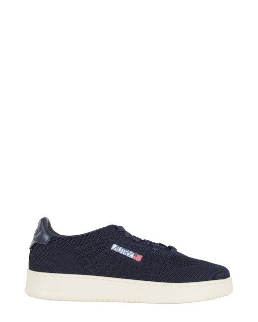 Autry Blue Easeknit Low Side-Logo Polyester Sneakers for men