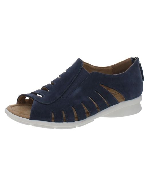 Comfortiva Blue Suede Zipper Gladiator Sandals
