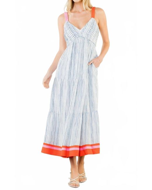 Thml Gray Thin Strap Striped Pattern Dress