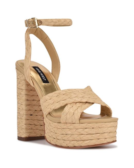 Nine West Metallic Hadyn Ankle Slingback Platform Heels