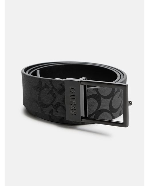 Guess Black Allover Logo Belt for men