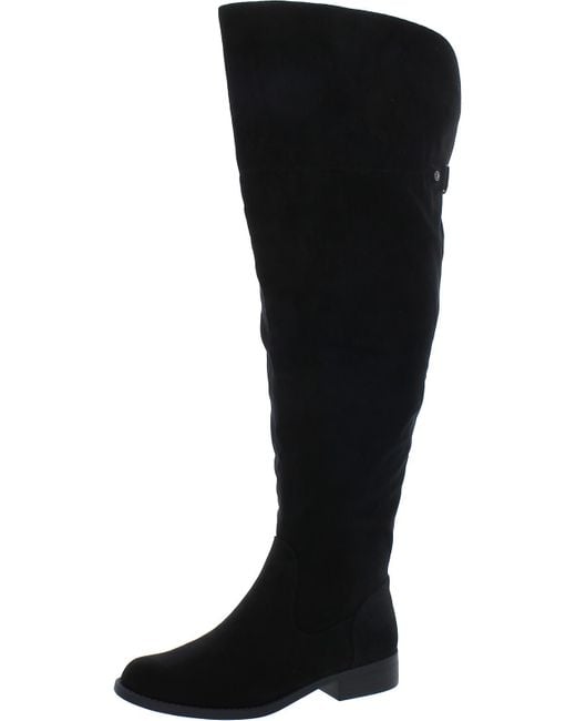 Sun & Stone Black Allicce Wide Calf Zipper Over-the-knee Boots