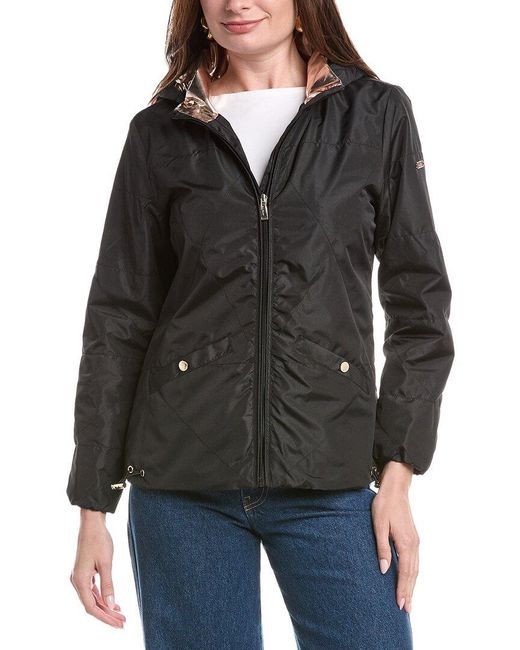 Nicole Miller Black Solid Windbreaker