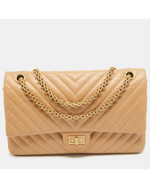Chanel Natural Chevron Leather 226 Reissue 2.55 Flap Bag