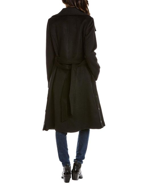 missy asymmetrical belted wool blend coat