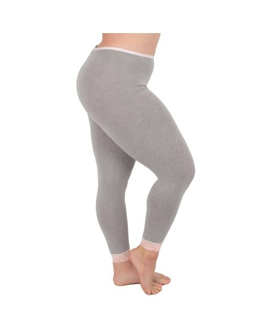 Undersummers by CarrieRae Gray Lux Cotton Long Underwear Legging 28"