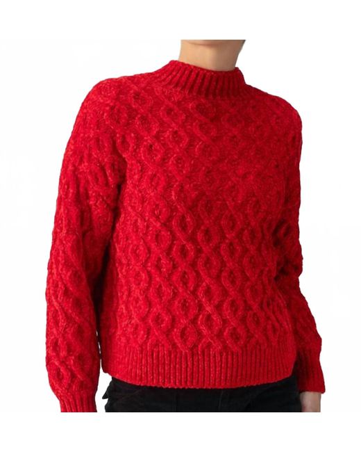 Sanctuary Red Cable Mock Neck