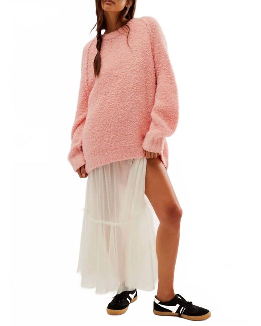 Free People Pink Teddy Sweater Tunic