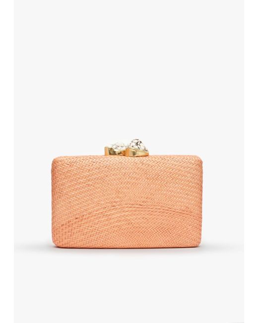 Kayu Natural Jen Clutch With White Stone