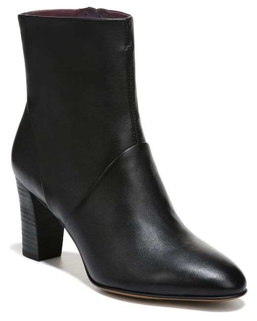 Franco Sarto Pia Leather Zipper Ankle Boots in Black | Lyst