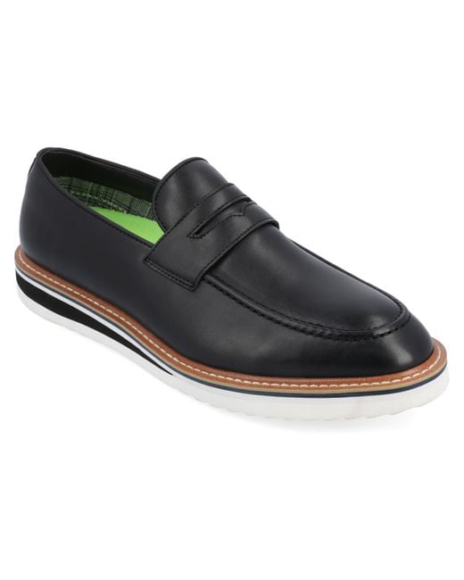 Vance Co. Black Albert Faux Leather Pointed Toe Loafers for men
