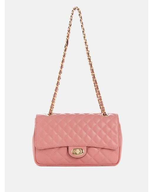 Guess Factory Pink Stars Hollow Quilted Crossbody