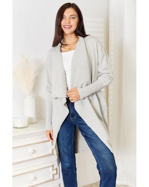 TRUEDAMES Blue Open Front Duster Cardigan With Pockets