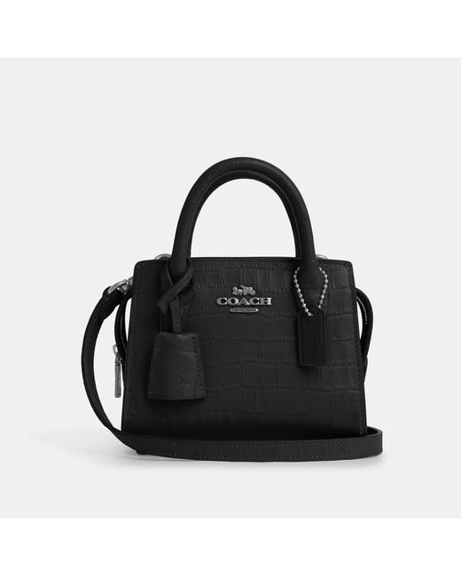 COACH Andrea Mini Carryall in Black | Lyst