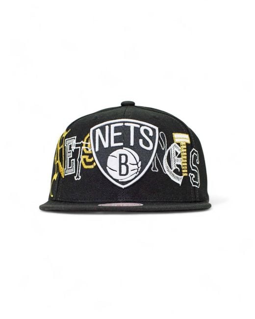 Mitchell & Ness Black Nba Brooklyn Nets Hype Type Snapback Cap for men