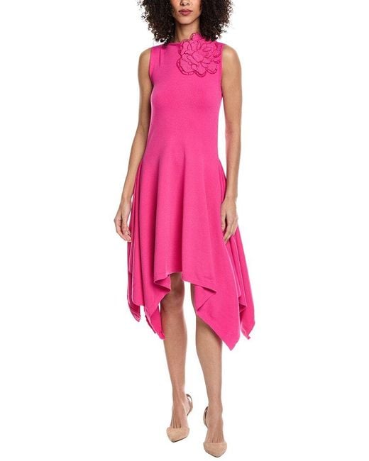 Oscar de la Renta Women's Pink Bateau Neck Drape Knit A-Line Dress - www.rajagirimanappuram.com Oscar de la Renta Women's Pink Bateau Neck Drape Knit A-Line Dress - www.rajagirimanappuram.com