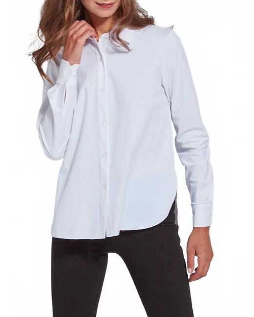 Lyssé White Connie Slim Button Down Blouse
