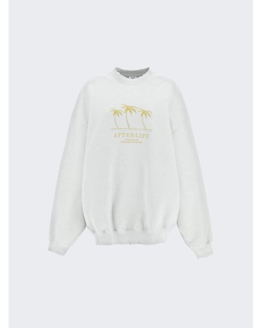 Vetements White Embroidered Afterlife Sweatshirt for men