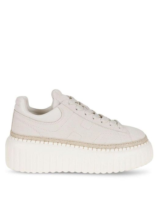 Hogan White Sneakers With Textured Sole