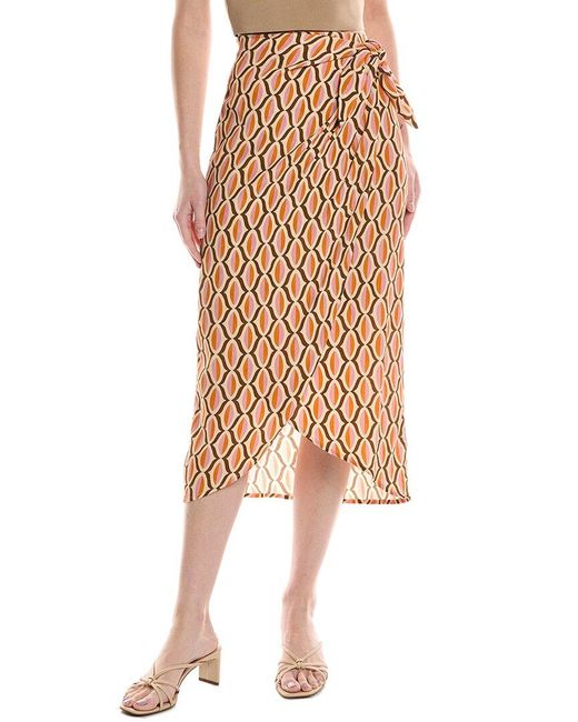 Velvet By Graham & Spencer Orange Alisha Wrap Skirt