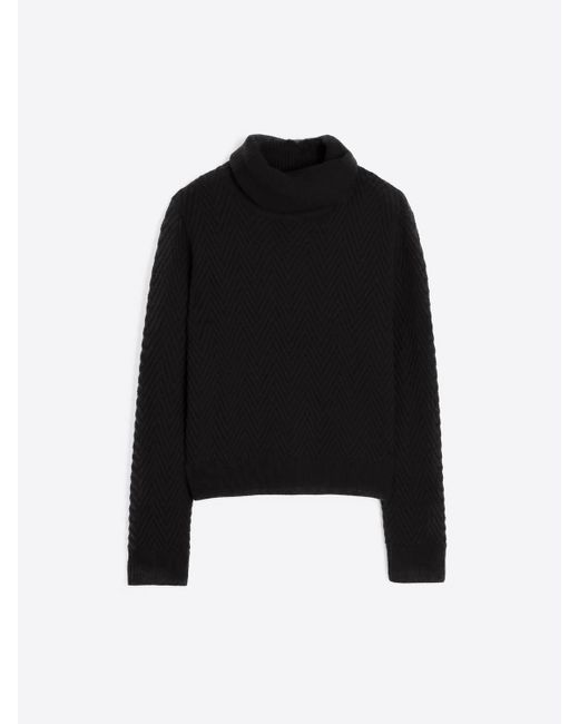 Vilagallo Black Herringbone Sweater