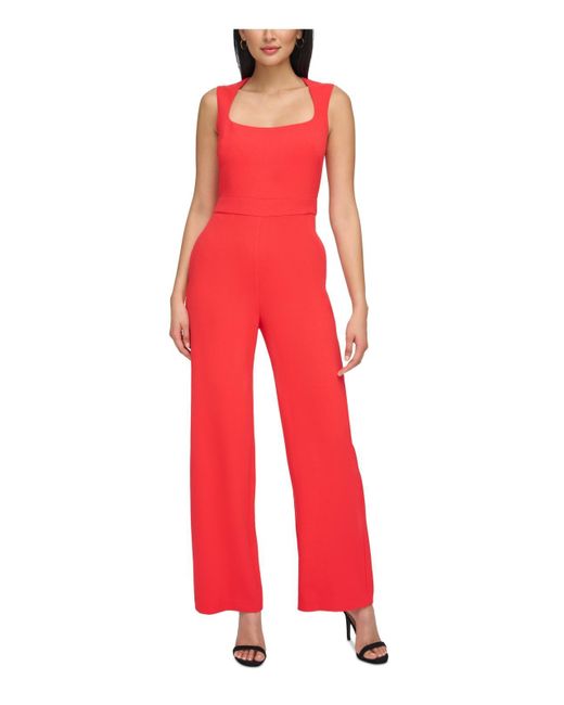 Vince Camuto Red Open Back Stretch Jumpsuit