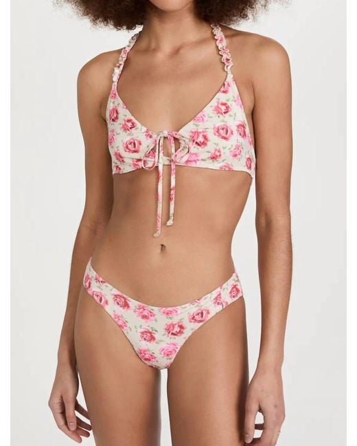 LoveShackFancy Pink Zanda Bikini Set