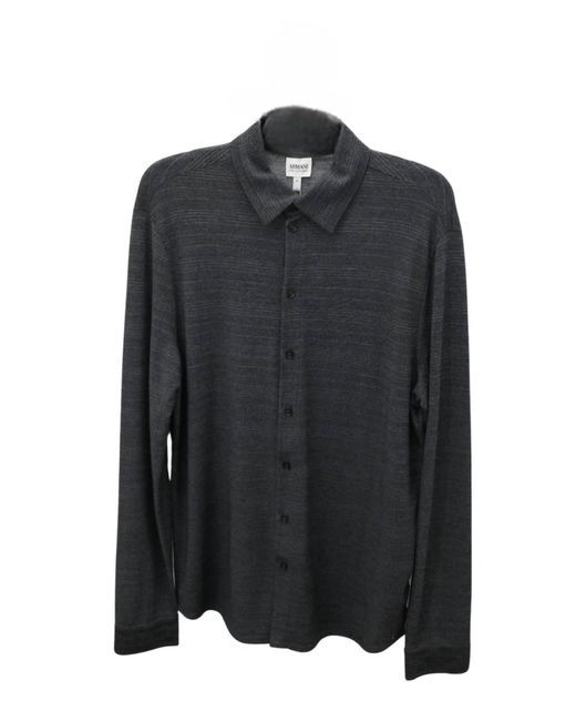 Armani Black Long Sleeve Button Down Shirt for men