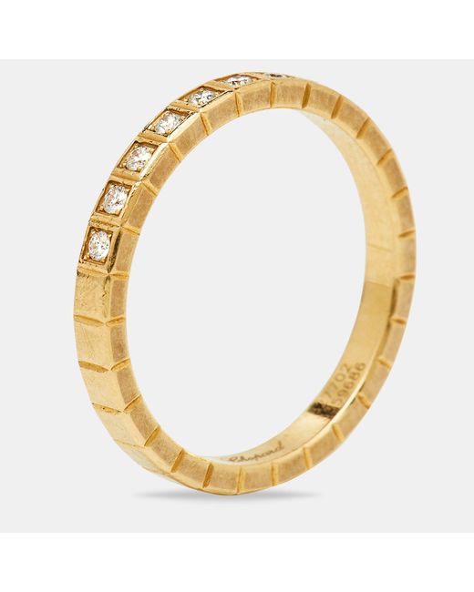 Chopard Metallic Ice Cube Diamonds 18k Gold Ring