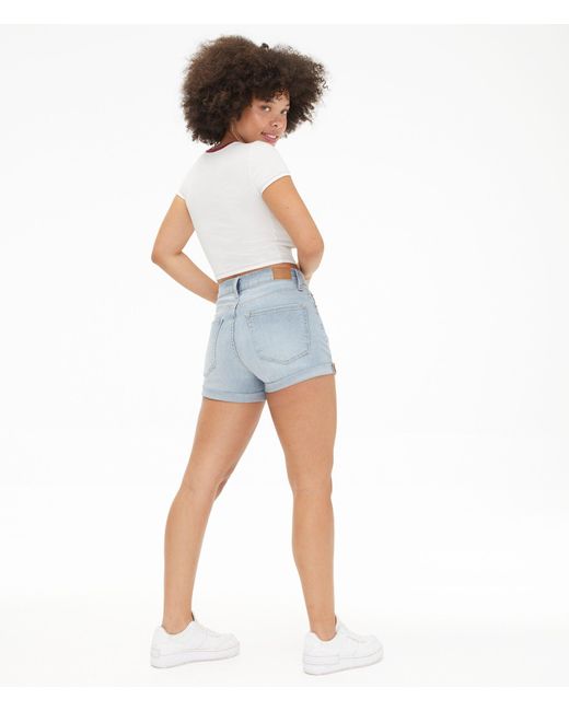 High-rise Curvy Denim Midi Shorts 