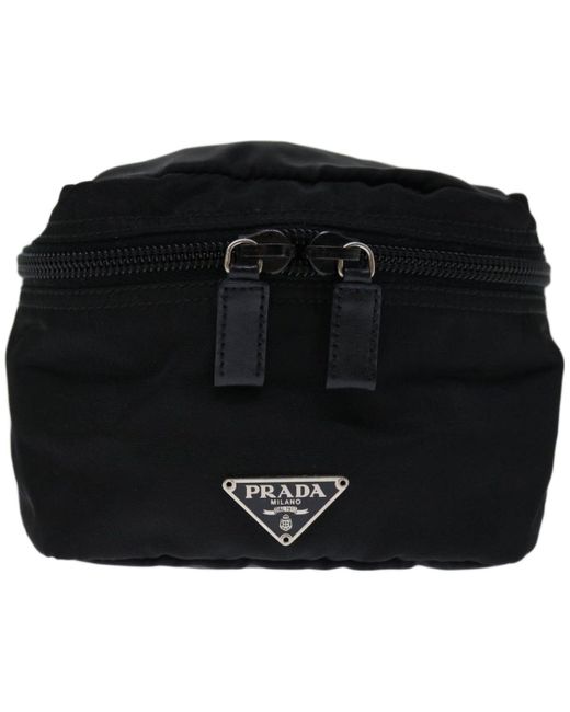 Prada Black Saffiano Synthetic Clutch Bag (pre-owned)