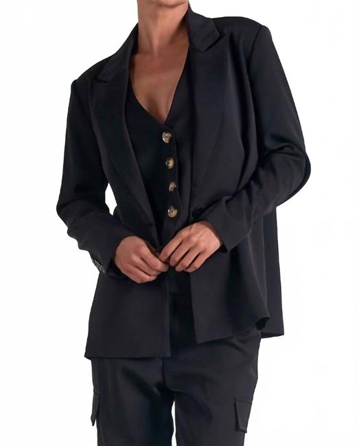 Elan Black Wide Lapel