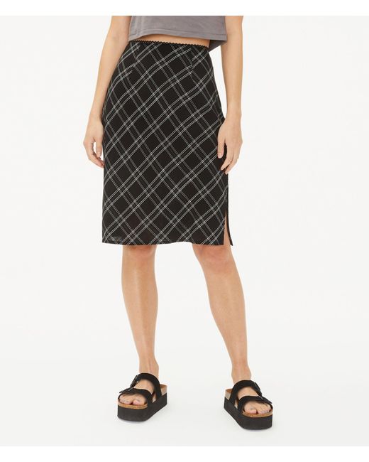 Plaid High-waisted Slip Skirt 
