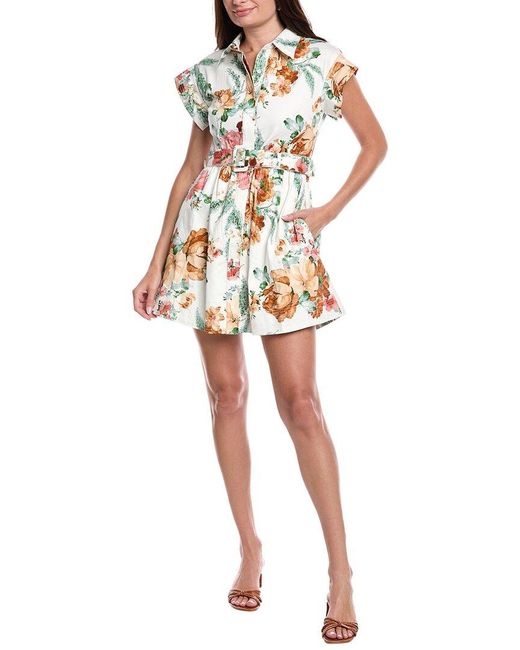 Fate White Printed Shirtdress