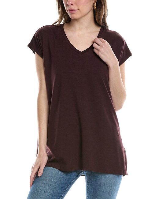 Eileen Fisher Brown V Neck Boxy Top