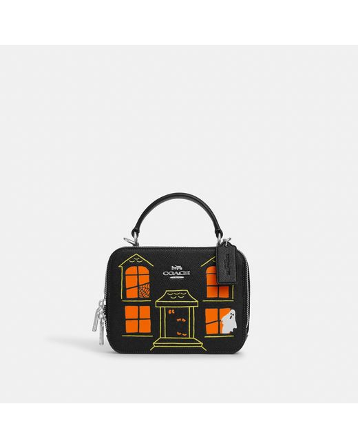 Coach Outlet Black Box Crossbody With Halloween Haunted House