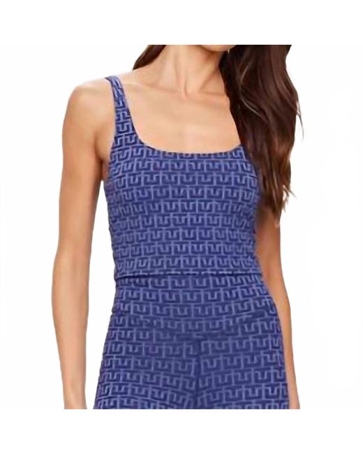 The Upside Blue Farrow Scoop Neck Crop Top
