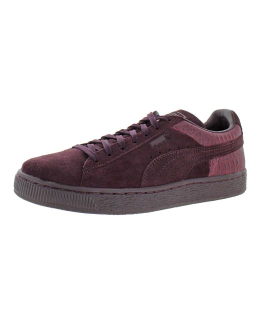 PUMA Purple Classic Suede Embossed Skate Shoes for men