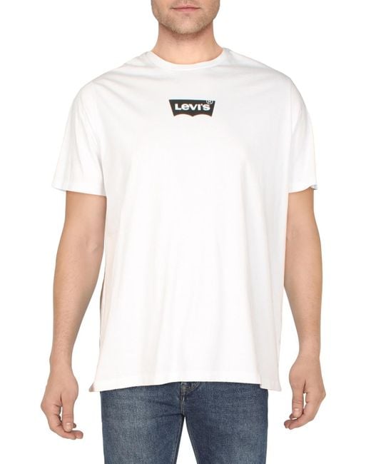 Levi's White Crewneck Standard Fit Graphic T-shirt for men