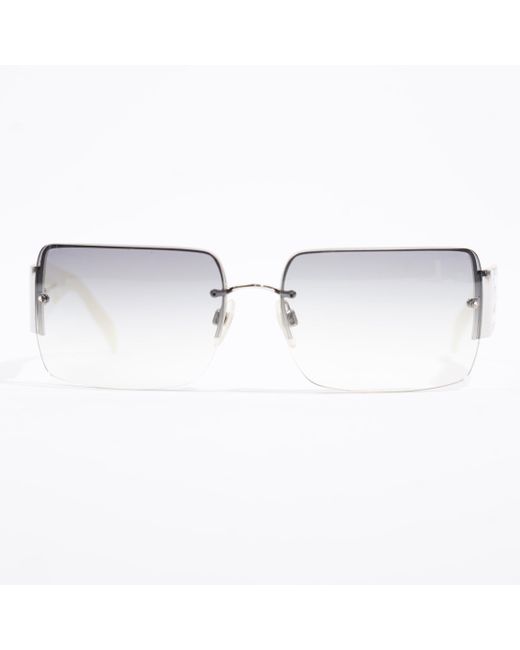 Chanel White Crystal Cc Sunglasses Cream / Lens Acetate 62mm 15mm