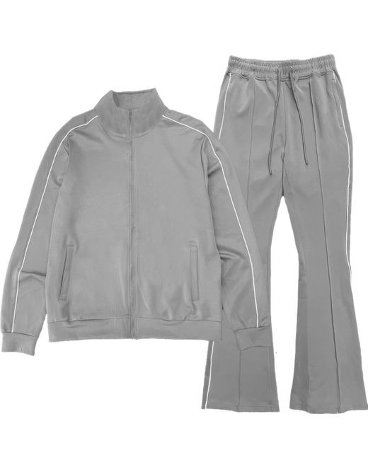 TRUEDAMES Gray Side Pipe Track Jacket for men