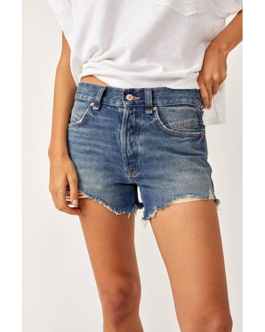 Free People Blue Now Or Never Denim Short