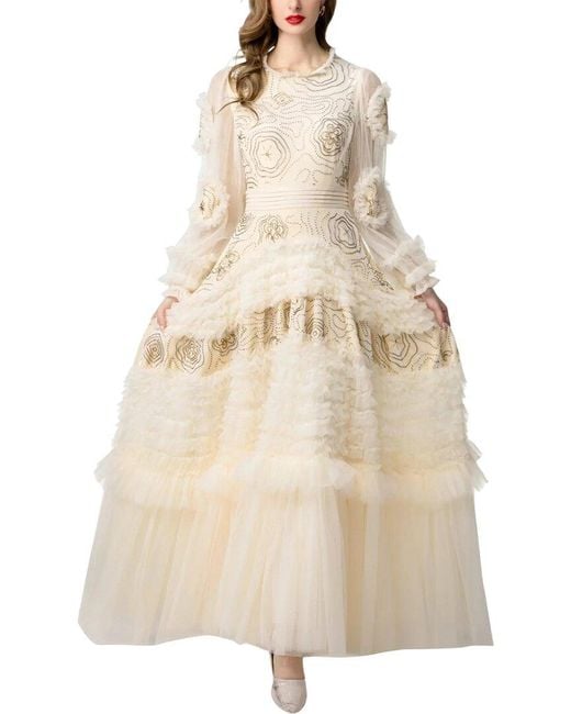 BURRYCO Natural Solid Maxi Dress