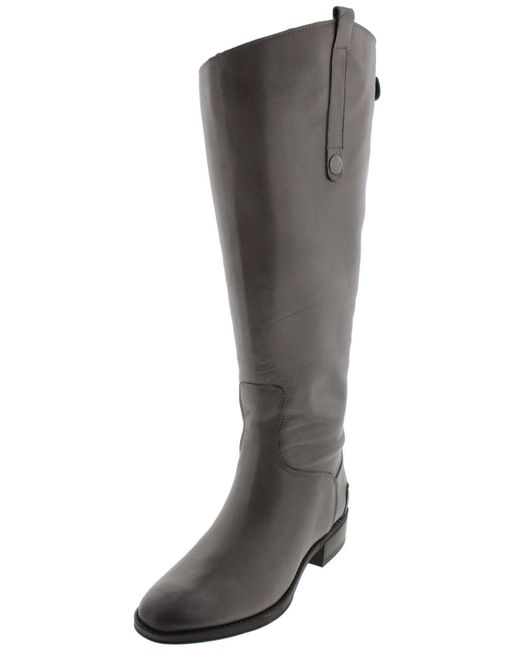 Sam Edelman Gray Penny 2 Leather Wide Calf Riding Boots