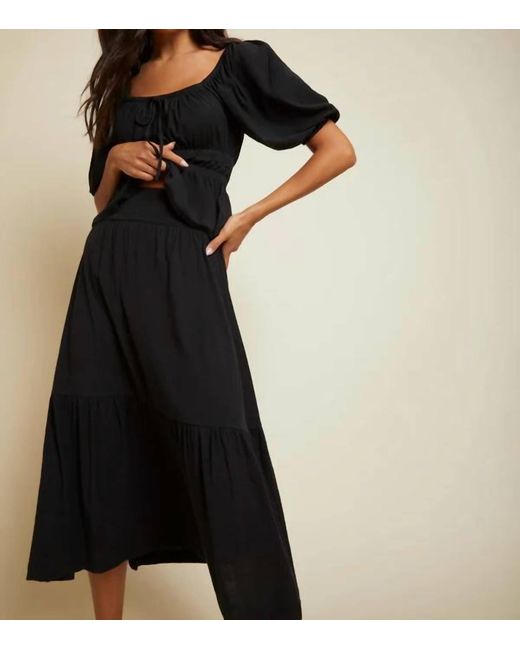 Nation Ltd Black Yasmine Midi Skirt