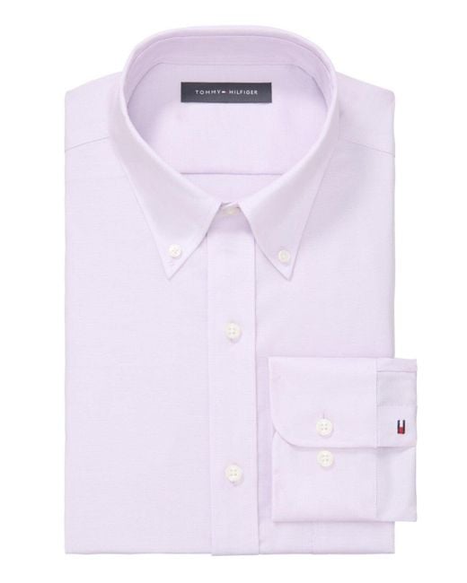 Tommy Hilfiger Blue Th Flex Dress Shirt Long Sleeve Button Down Mac110 for men