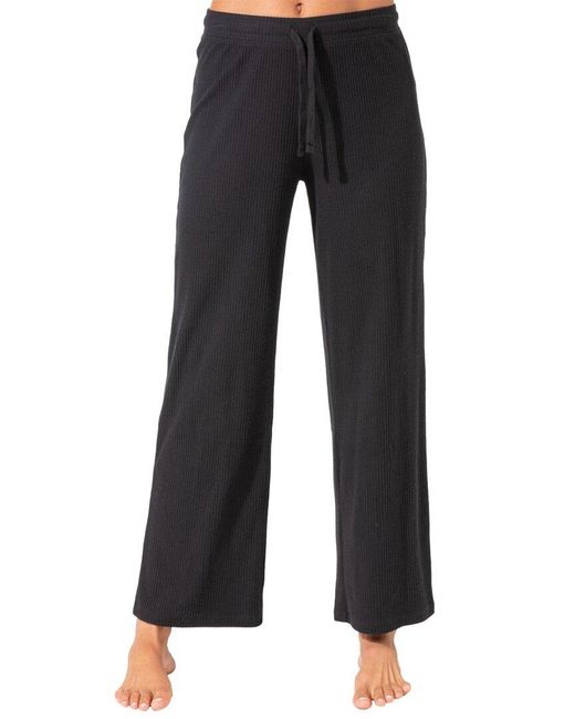 Threads For Thought Black Cherie Wide Leg Rib Pant