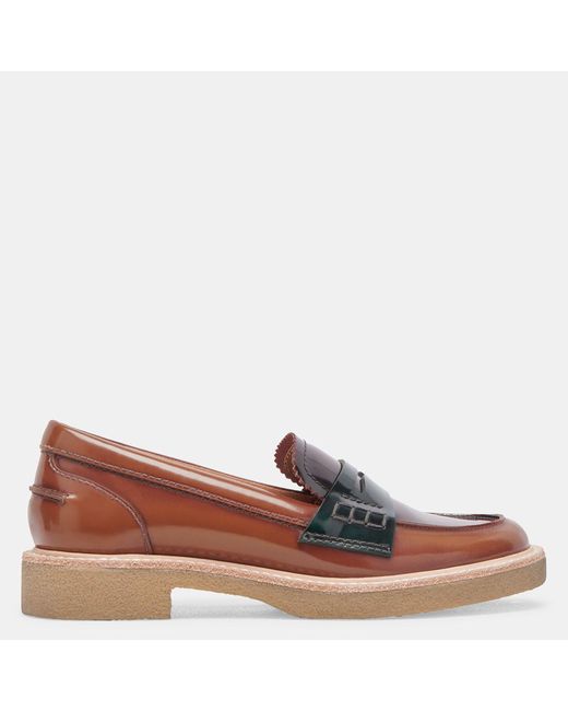 Dolce Vita Brown Arabel Loafers Burgundy Patent Leather