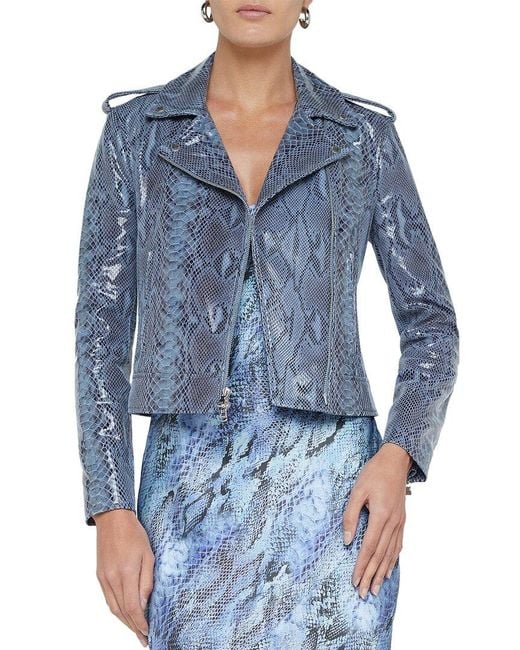 L'Agence Blue Biker Jacket
