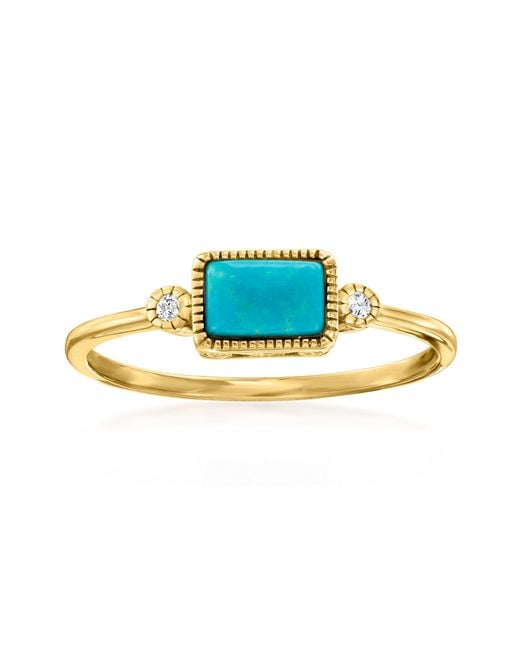 RS Pure Blue Ross-Simons And Diamond-Accented Ring
